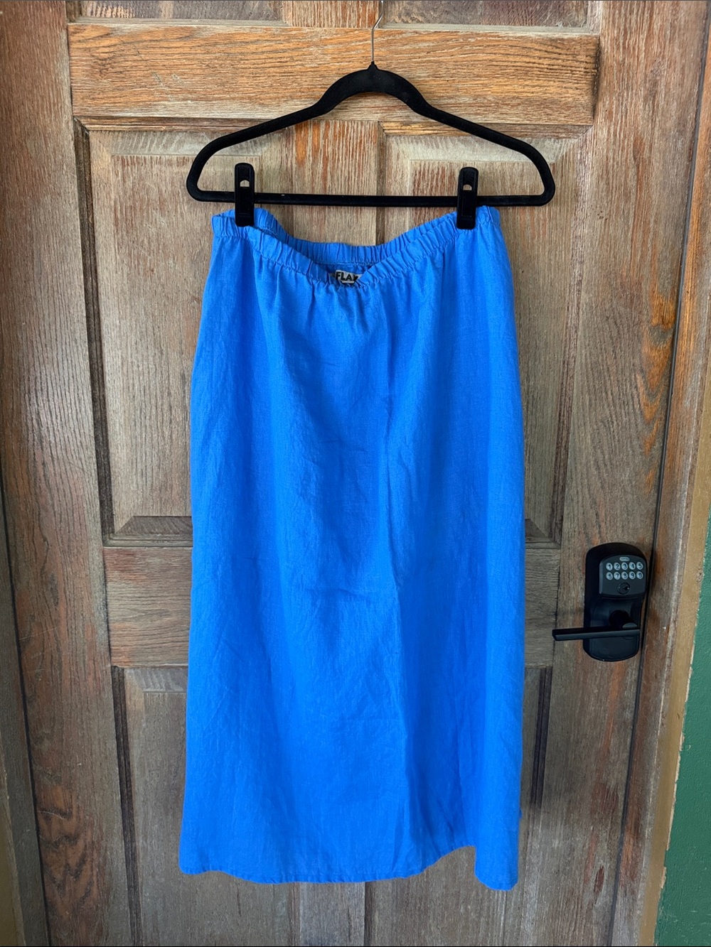 FLAX Electric Blue Linen Maxi Skirt